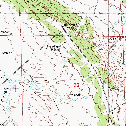 Topographic Map of Colony Mine, WY