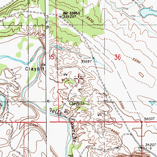 Topographic Map of Crow Creek Mine, WY