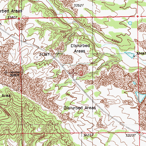 Topographic Map of Middle Creek Number Two Mine, WY