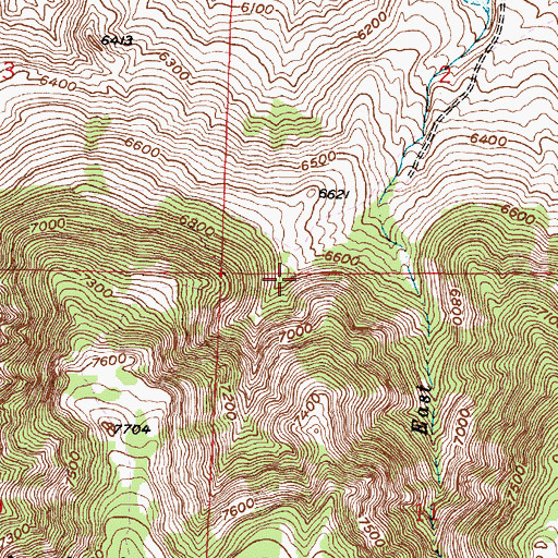 Topographic Map of Koch Deposit Number Two, WY