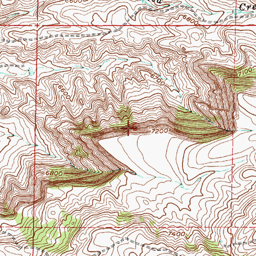 Topographic Map of Big Red Creek Mine, WY