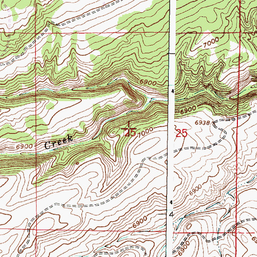 Topographic Map of Muddy Creek Mine, WY