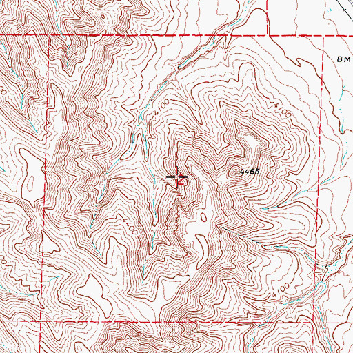 Topographic Map of Martin Mine, WY