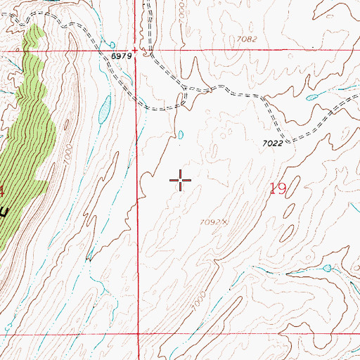 Topographic Map of Cumberland Gap Mine, WY