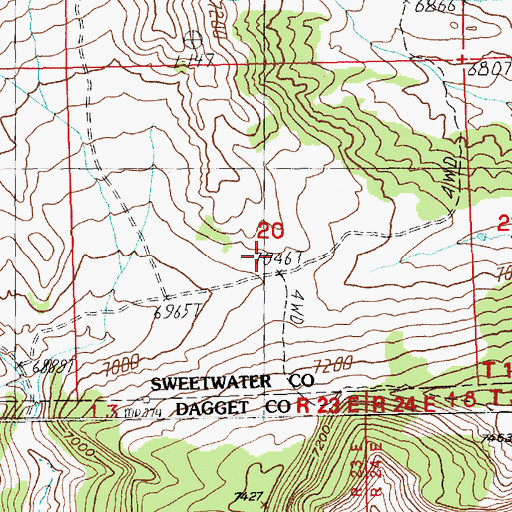 Topographic Map of Red Jeep Number One Mine, WY