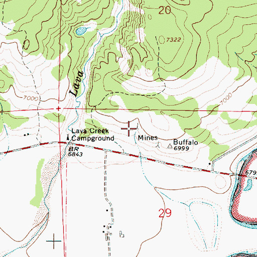 Topographic Map of Johnson Mine, WY