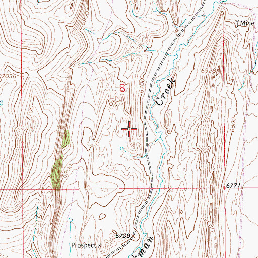 Topographic Map of Bertagonilli Mine, WY