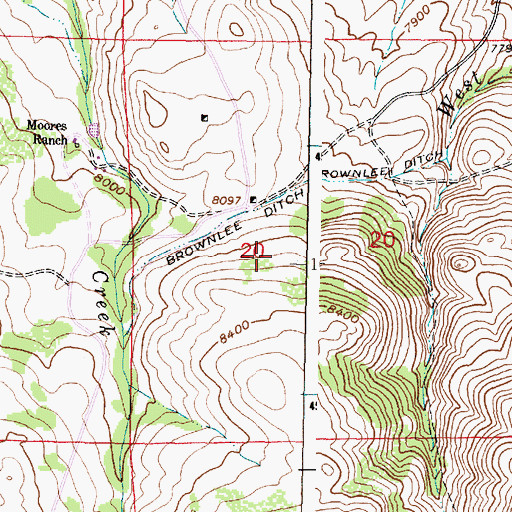 Topographic Map of Pinyon Claims, WY