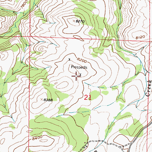 Topographic Map of Tennant Creek Area Mine, WY