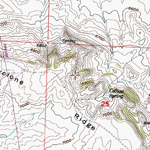 Topographic Map of Ridge Number One Mine, WY