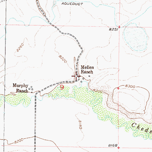 Topographic Map of Mellen Ranch, CO