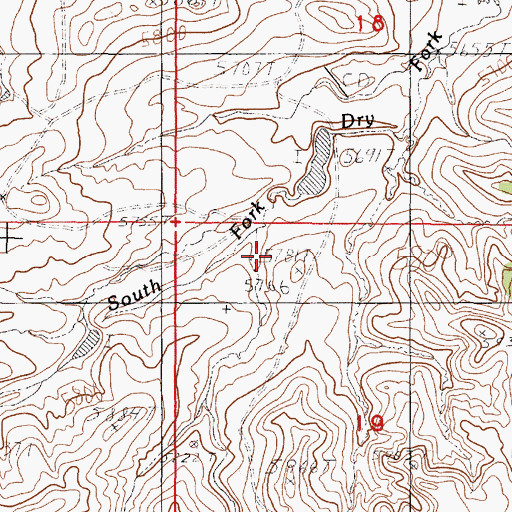 Topographic Map of Badger Creek Mine, WY