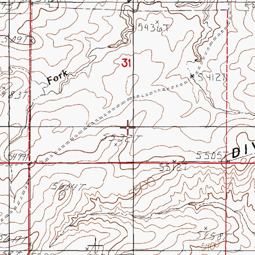 Topographic Map of Stevens North Mine, WY