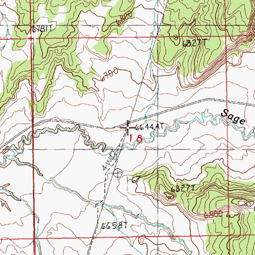 Topographic Map of Sage Creek Mine, WY