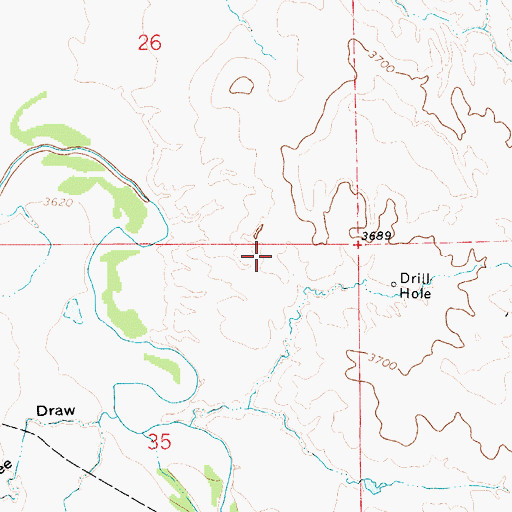 Topographic Map of Eveland Mine, WY