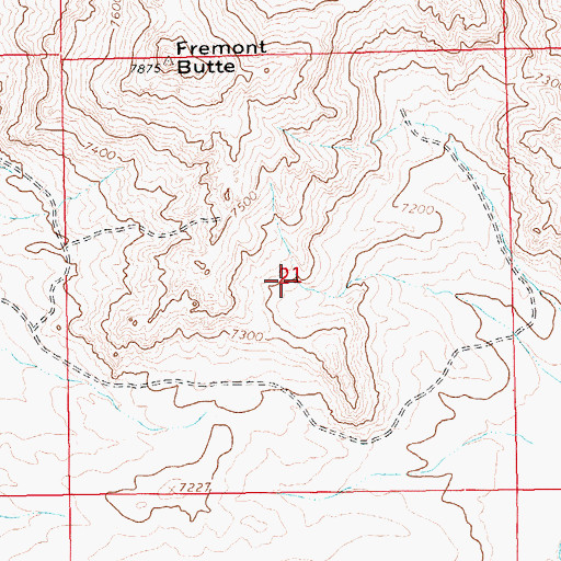 Topographic Map of Fremont Butte Mine, WY
