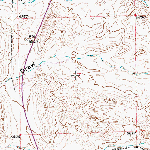Topographic Map of Sage Creek Number One Mine, WY