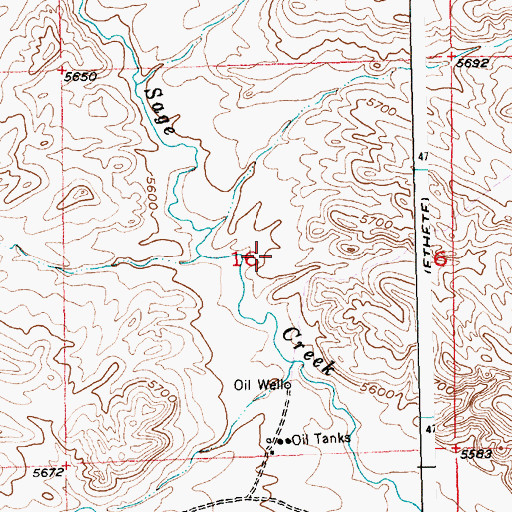 Topographic Map of Sage Creek Number Two Mine, WY