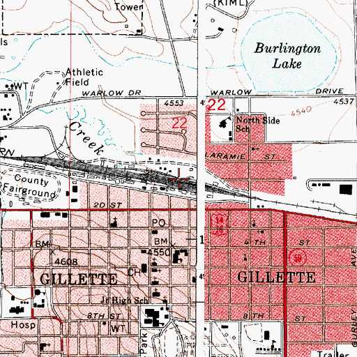 Topographic Map of Hines Pit, WY