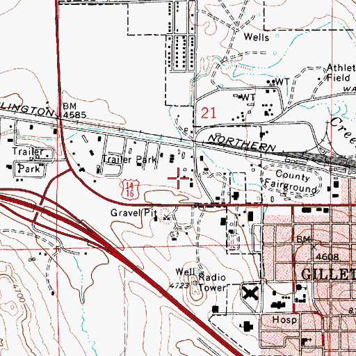 Topographic Map of Burkhardt Pit, WY