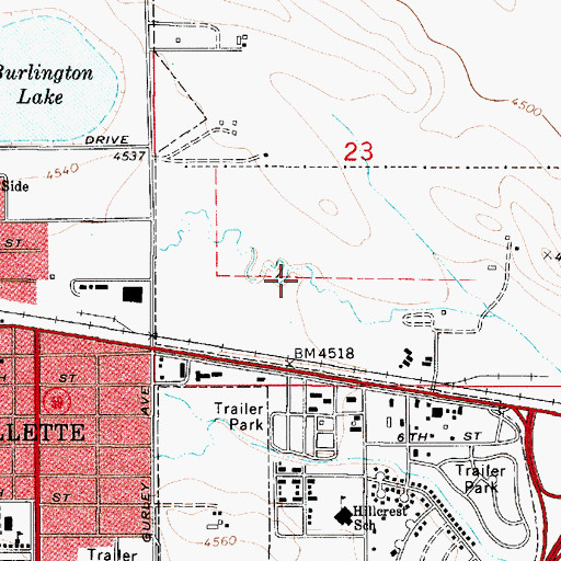 Topographic Map of Hornet Pit, WY