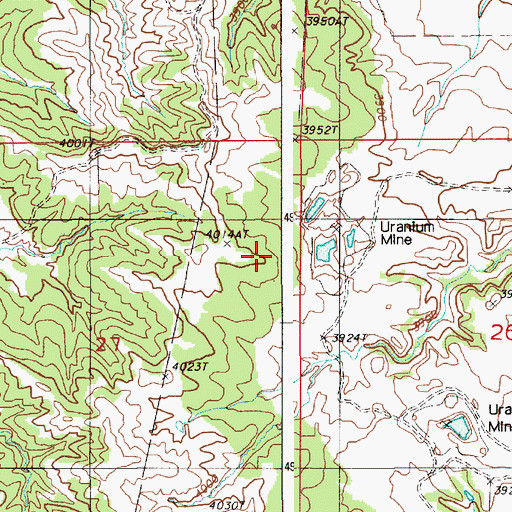 Topographic Map of Busfield Mine, WY