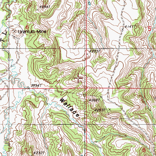 Topographic Map of Dennis Mine, WY
