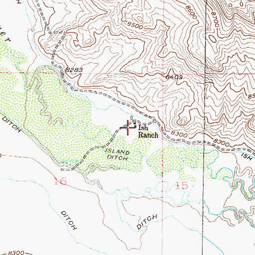 Topographic Map of Ish Ranch, CO