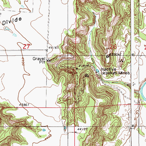 Topographic Map of Griffith Mine, WY
