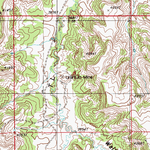 Topographic Map of Hauber Mine, WY