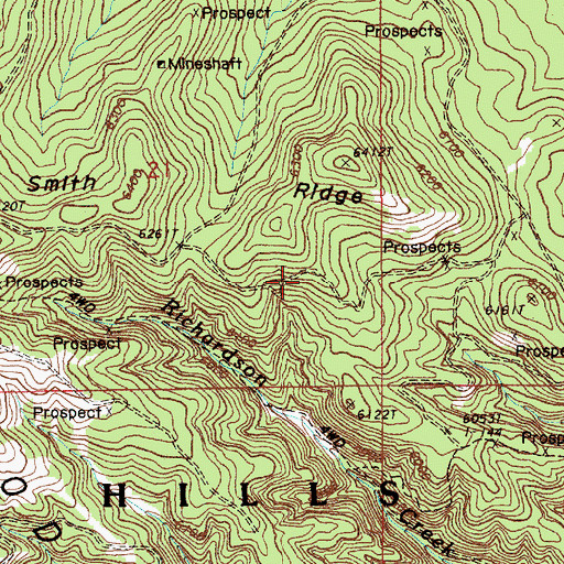 Topographic Map of Homes Fire Lode Forty-three, WY