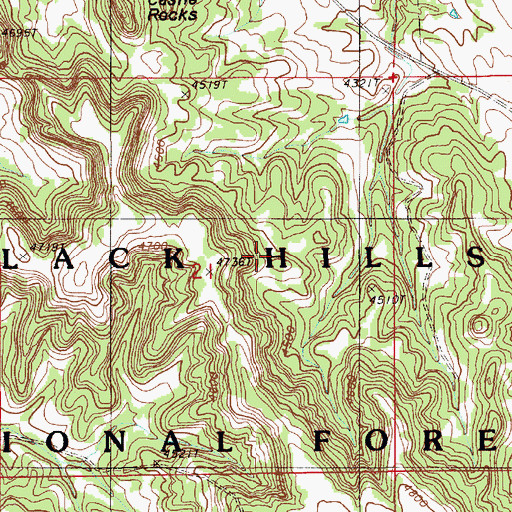 Topographic Map of Paul Myers Mine, WY