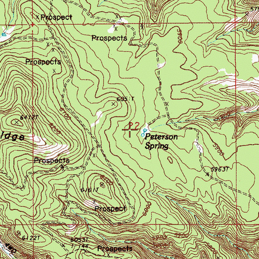 Topographic Map of Potluck One Mine, WY