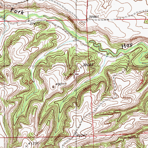 Topographic Map of Richards and Myers Property Mine, WY