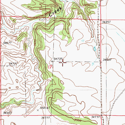 Topographic Map of Viergutz One Mine, WY