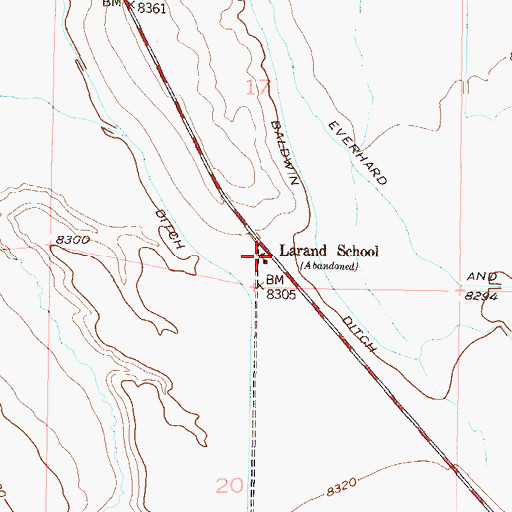 Topographic Map of Larand School, CO