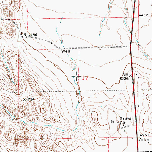 Topographic Map of Barker Mine, WY