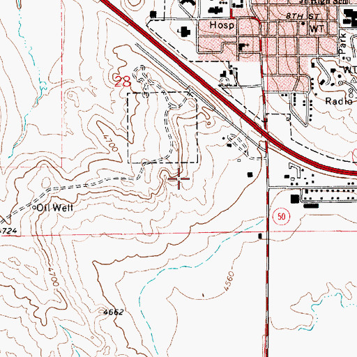 Topographic Map of Keils Mine, WY