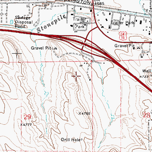 Topographic Map of Vines Mine, WY