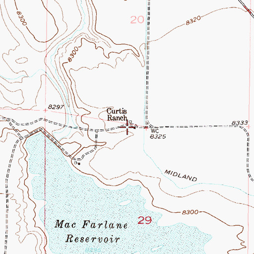 Topographic Map of Curtis Ranch, CO
