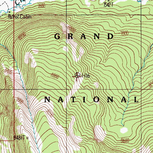 Topographic Map of Brown Bear Deposit, WY