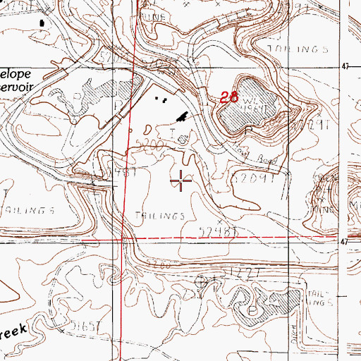 Topographic Map of Highland Open Pit, WY