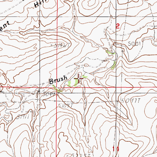 Topographic Map of Spook Mine, WY