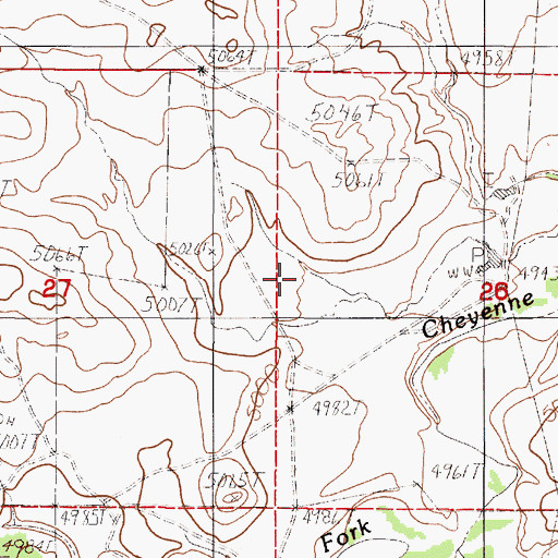 Topographic Map of Hardy Lease Mine, WY