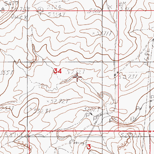 Topographic Map of Nats Nugget Mine, WY