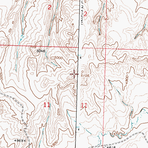 Topographic Map of Dugout Creek Mine, WY
