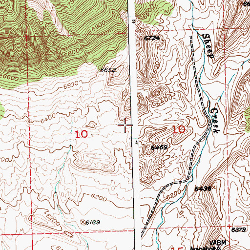 Topographic Map of East Fork Sheep Creek Number One Mine, WY