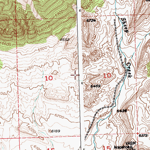Topographic Map of East Fork Sheep Creek Number Two Mine, WY
