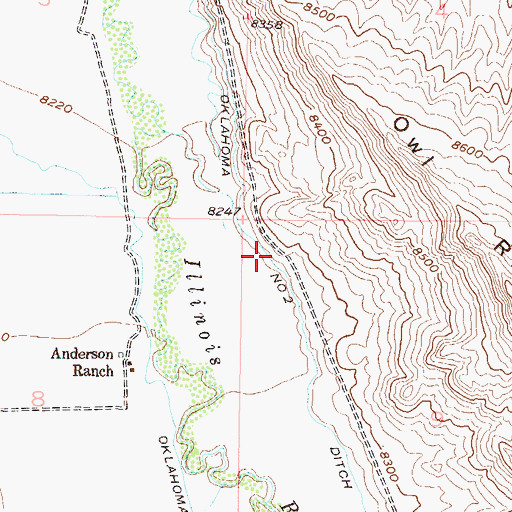 Topographic Map of Oklahoma Number 2 Ditch, CO