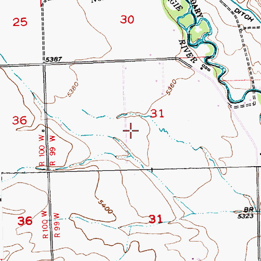 Topographic Map of Wypo Sand and Gravel Pit, WY